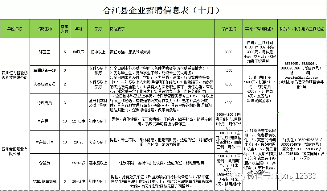 合江最新招聘信息,合江最新招聘信息概览